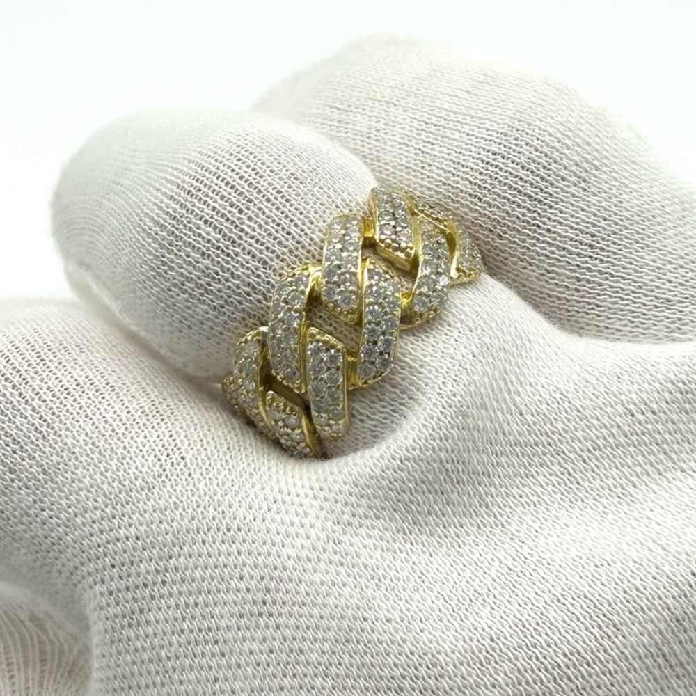 18k Gold Plated, 2.OCTW Moissanite Miami Cuban Ring - Picture 4 of 6